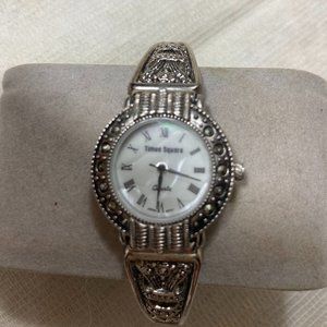 Times Square Silver Stretch Band Watch